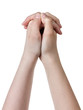 female teen hand praying
