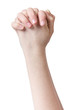 female teen hand praying