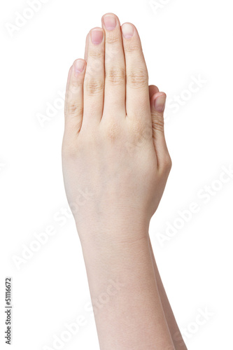 Photo: female teen hand praying female teen hand praying