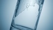 Water pouring into glass, 3d animation, closeup