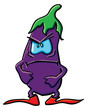 Funny angry cartoon eggplant