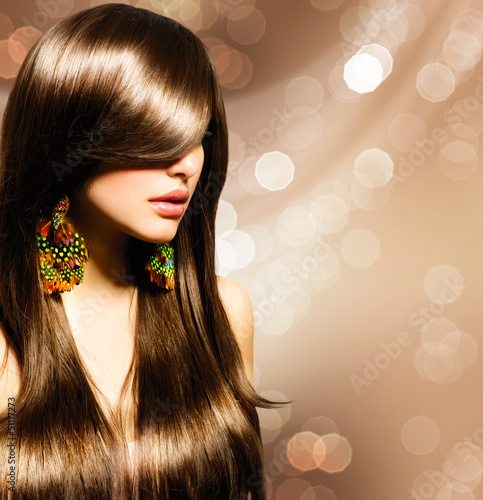 Photo: Beautiful Brunette Girl. Healthy Long Brown Hair Beautiful Brunette Girl. Healthy Long Brown Hair