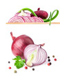 Onions on a white background
