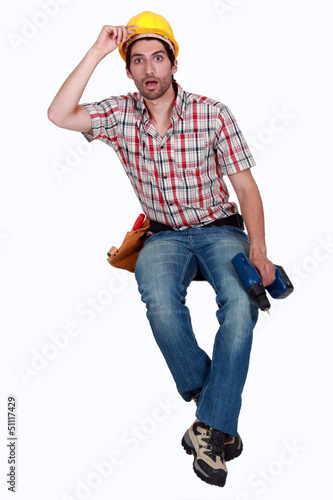 Photo: craftsman standing mouth open craftsman standing mouth open