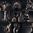 Bodybuilding image collage