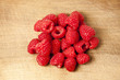 Raspberries on chopping board