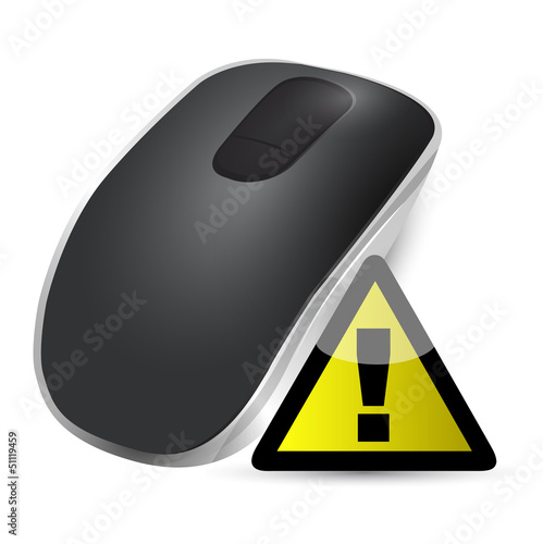 Illustration: warning sign Wireless computer mouse warning sign Wireless computer mouse
