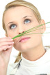 Photo: Woman smelling spices Woman smelling spices