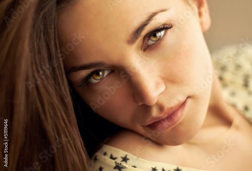 Photo: Beautiful natural blonde woman without makeup. Natural skin Beautiful natural blonde woman without makeup. Natural skin