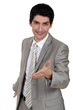 businessman giving his hand