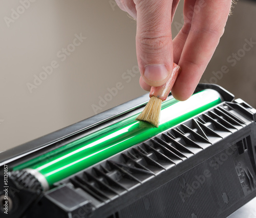 Photo: Cleaning printer toner cartridge Cleaning printer toner cartridge