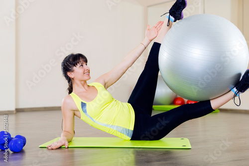 Photo: Young girl fitness workout Young girl fitness workout