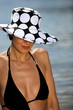Seductive brunette at the beach