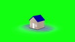 House being built  on green screen