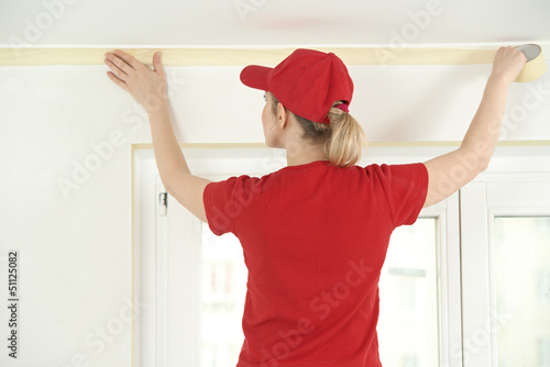 Photo: Home Painter with masking tape Home Painter with masking tape