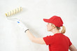 Photo: woman painter at indoor work woman painter at indoor work