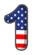 A number with symbols of the USA