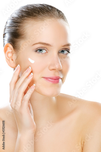Photo: Women skin care, studio shot isolated on white Women skin care, studio shot isolated on white