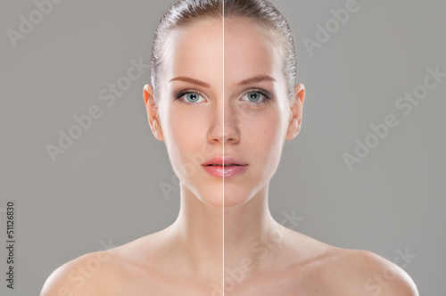 Photo: Retouched woman face Retouched woman face