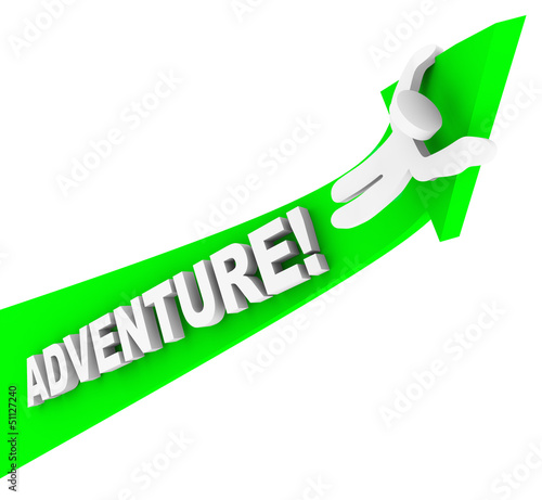 Photo: Adventure Person Riding Arrow Up Fun Excitement Adventure Person Riding Arrow Up Fun Excitement