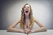 crazy blonde woman