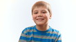 The boy laughs. Joyful happy child