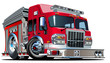 Vector Cartoon Fire Truck