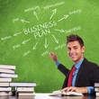 man writes business plan concepts