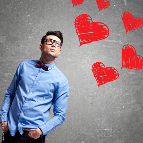 Photo: man thinks at love man thinks at love