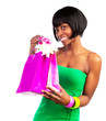 Black woman with shopping bag
