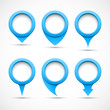 Vector: Set of blue circle pointers 3D Set of blue circle pointers 3D