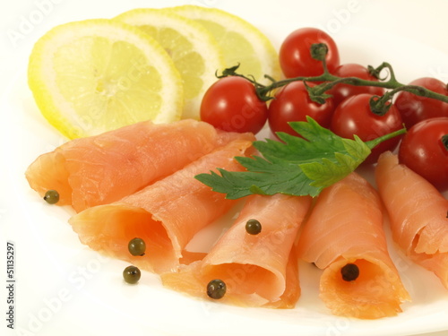 Photo: Salmon, isolated Salmon, isolated
