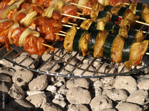 Photo: Scewers on barbecue Scewers on barbecue