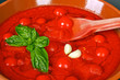 Bowl with tomato sauce