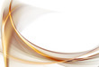 Elegant abstract gold waves on white background