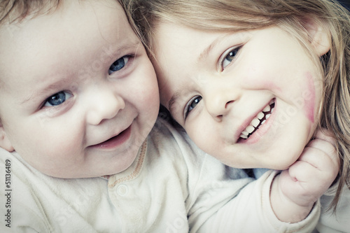 Photo: Two happy baby. High ISO. Two happy baby. High ISO.
