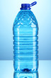 Big water bottle on blue background