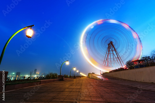 Photo: Ferris wheel at dusk Ferris wheel at dusk