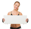 Photo: Healthy Mid-adult Woman Holding Placard Healthy Mid-adult Woman Holding Placard