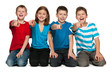 Laughing children on the floor