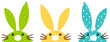 Cute colorful patterned bunny set isolated on white