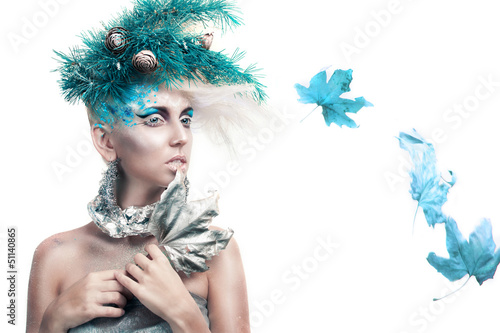 Photo: Beautiful Girl's. Creative Winter Makeup Beautiful Girl's. Creative Winter Makeup