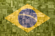 Brazilian flag on a wooden Texture