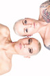 beautiful women lying opposed