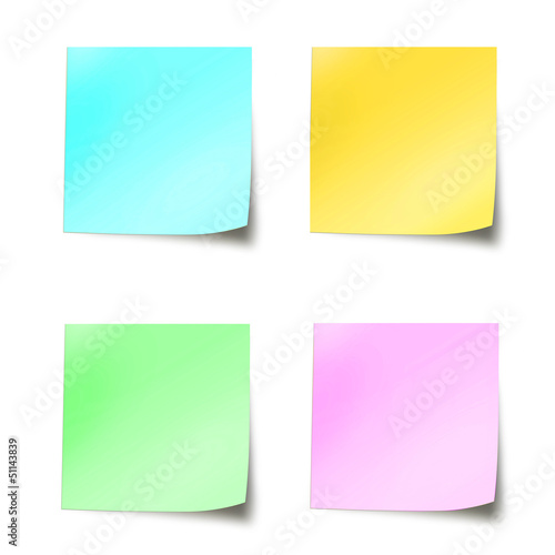Photo: Quatre post-it couleurs pastel Quatre post-it couleurs pastel