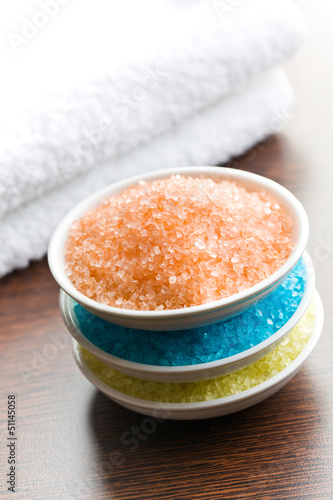 Photo: different colours of bath salt different colours of bath salt