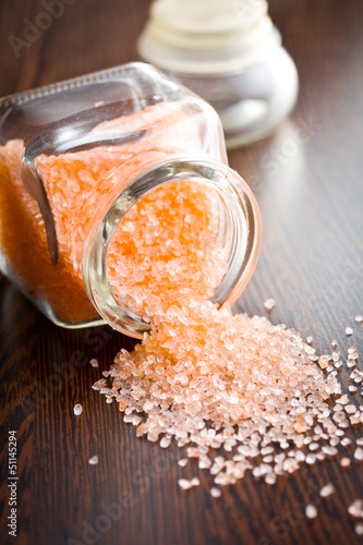 Photo: orange bath salt in jar orange bath salt in jar