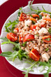 Summer salad with spelt, rucola, cherry tomato and greek cheese