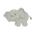 Vector: Cute baby elephant smiling. Cute baby elephant smiling.