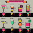 Vector cocktails infographic - 8 cocktails recipes